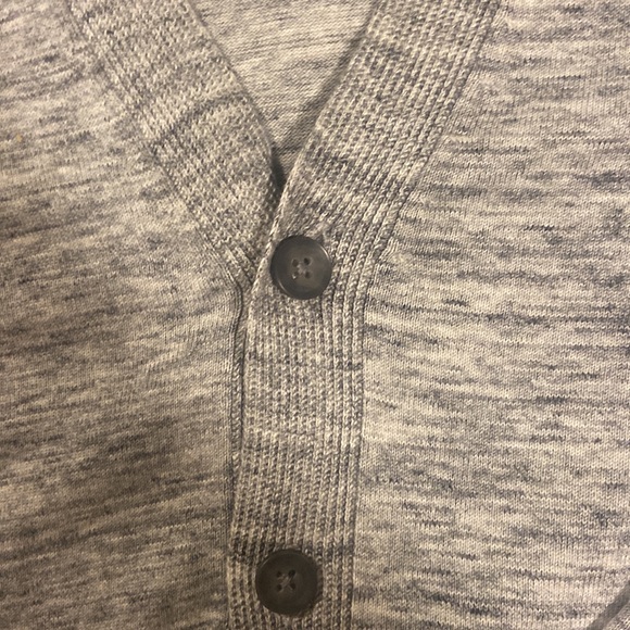 RW & CO Essentials grey/white blend v-neck button up cotton sweater size XL - Picture 3 of 5